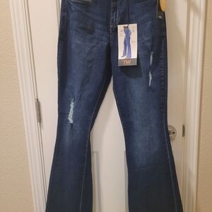 YMI Women's Blue Flare Jeans